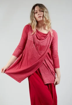 Draped Jersey Top in Chili Print