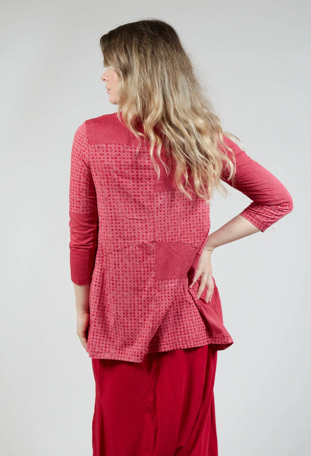 Draped Jersey Top in Chili Print