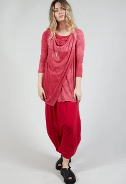 Draped Jersey Top in Chili Print
