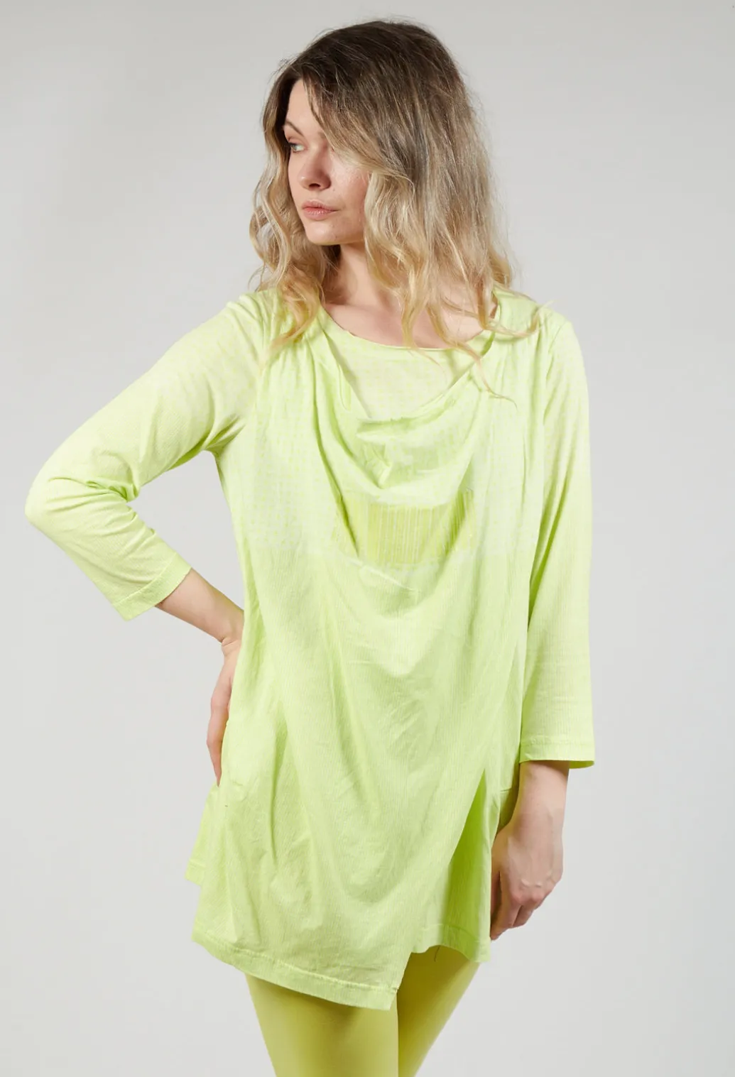 Draped Jersey Top in Sun Print