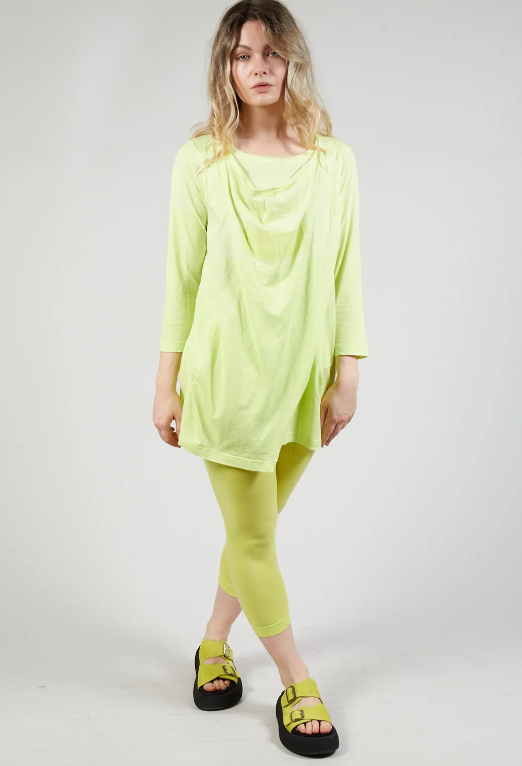 Draped Jersey Top in Sun Print