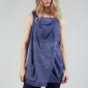 Draped Jersey Vest Top in Azur Print