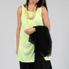 Draped Jersey Vest Top in Sun Print