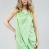 Draped Jersey Vest Top in Lime Print