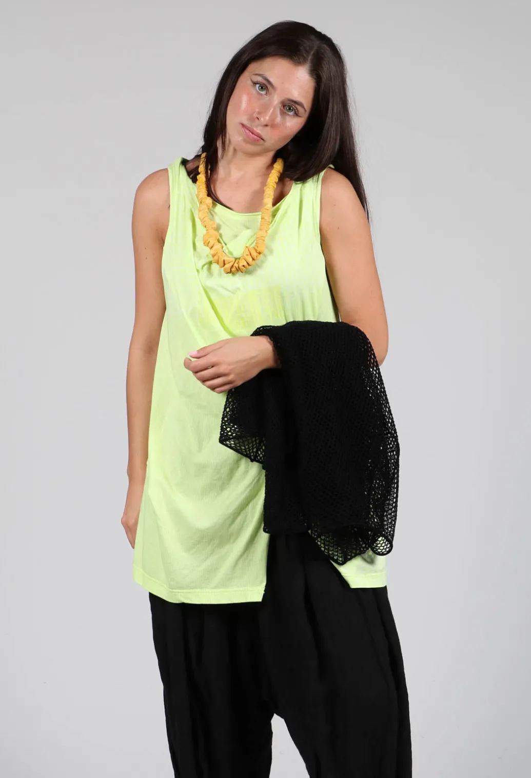 Draped Jersey Vest Top in Sun Print