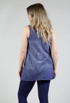 Draped Jersey Vest Top in Azur Print