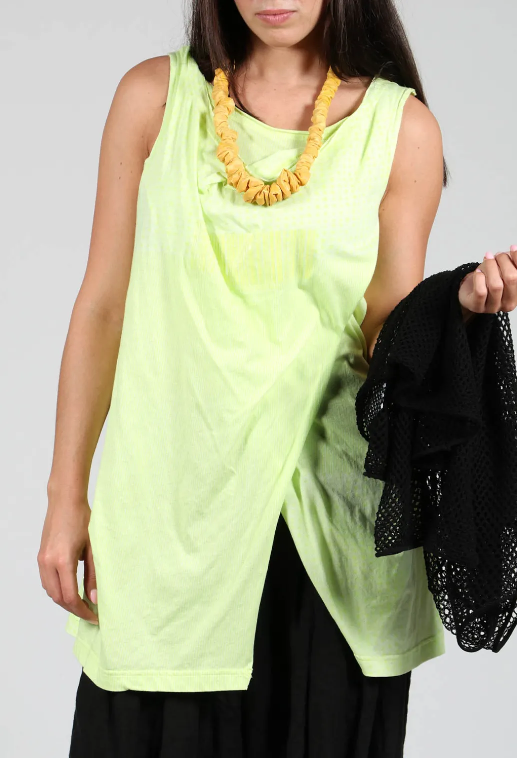 Draped Jersey Vest Top in Sun Print