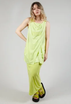 Draped Jersey Vest Top in Sun Print