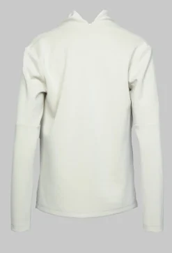 Draped Neck Top with Long Sleeves in Off White