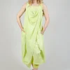 Draped Sleeveless Jersey Dress in Sun Print