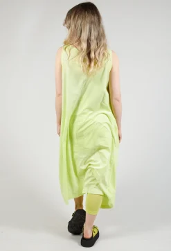 Draped Sleeveless Jersey Dress in Sun Print