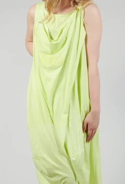 Draped Sleeveless Jersey Dress in Sun Print