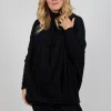 Draped Top in Black Black
