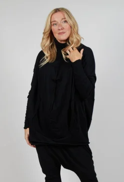 Draped Top in Black Black
