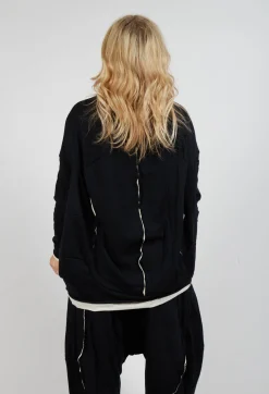 Draped Top in Black Black