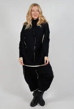 Draped Top in Black Black