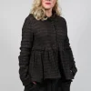 Drawstring Hem Jacket in Espresso Check