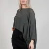 Drawstring Sleeve Poncho in Anthra