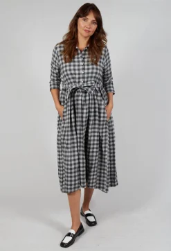 Dress Dalia in Grey Check