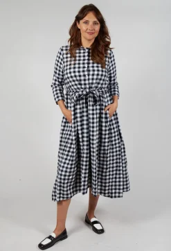 Dress Dalia in Navy Check