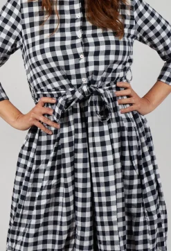 Dress Dalia in Navy Check