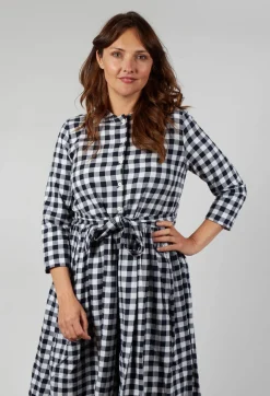 Dress Dalia in Navy Check