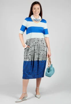 Dress Durga Sea Stripes Amparo Blue in Blue