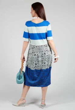 Dress Durga Sea Stripes Amparo Blue in Blue