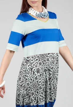 Dress Durga Sea Stripes Amparo Blue in Blue