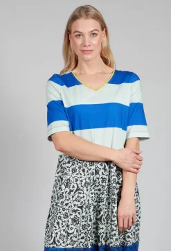 Dress Durga Sea Stripes Amparo Blue in Blue