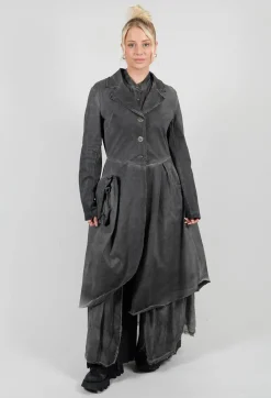 Dress Dust Coat in Gabardina and Viscosa Seta Grey Storm