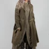 Dress Dust Coat in Gabardina and Viscosa Seta Green Tuscany