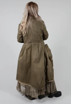 Dress Dust Coat in Gabardina and Viscosa Seta Green Tuscany
