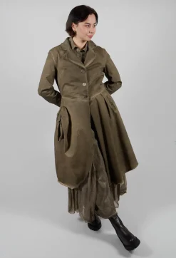 Dress Dust Coat in Gabardina and Viscosa Seta Green Tuscany