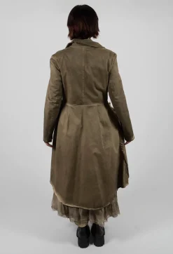 Dress Dust Coat in Gabardina and Viscosa Seta Green Tuscany
