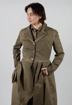 Dress Dust Coat in Gabardina and Viscosa Seta Green Tuscany
