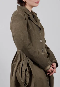 Dress Dust Coat in Gabardina and Viscosa Seta Green Tuscany