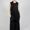 Dress in Raso di Viscosa Nero