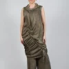 Dress in Raso di Viscosa Green Tuscany