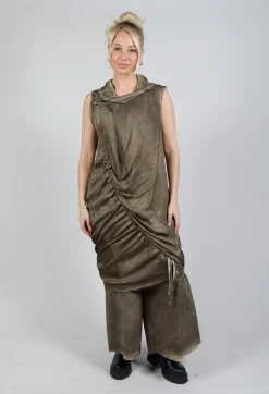 Dress in Raso di Viscosa Green Tuscany