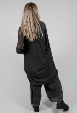 Dress in Raso di Viscosa Grey Storm