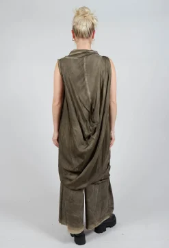 Dress in Raso di Viscosa Green Tuscany
