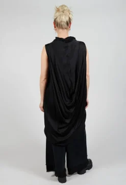 Dress in Raso di Viscosa Nero