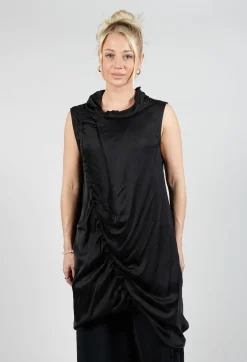Dress in Raso di Viscosa Nero