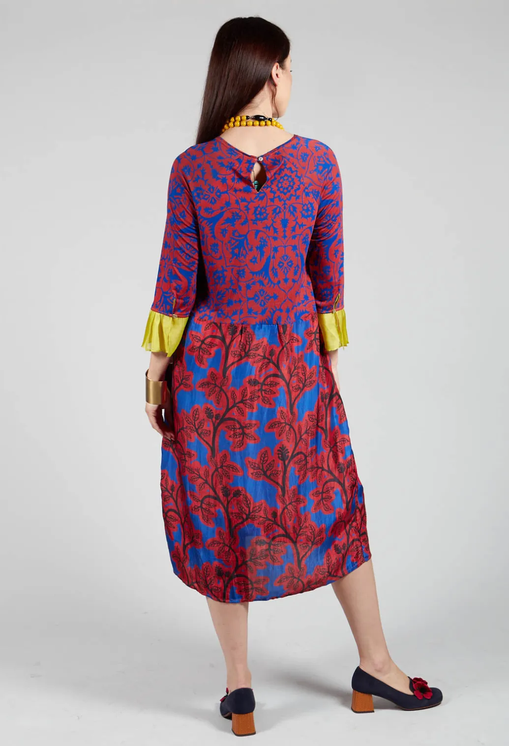 Dress Poppy Classic and Cuffs Blossom in Red