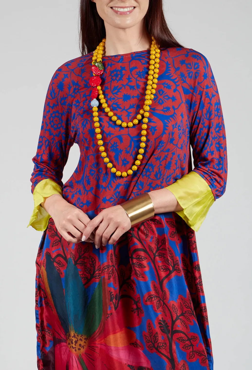 Dress Poppy Classic and Cuffs Blossom in Red