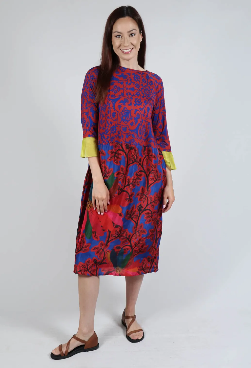 Dress Poppy Classic and Cuffs Blossom in Red