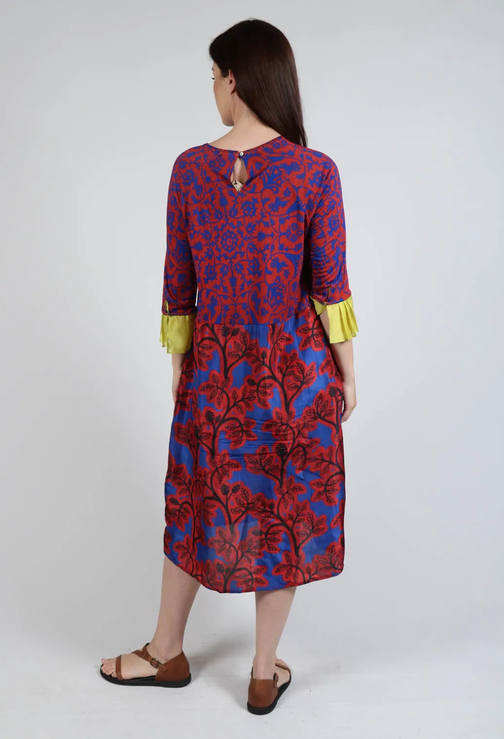 Dress Poppy Classic and Cuffs Blossom in Red