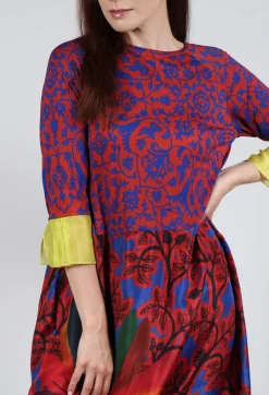 Dress Poppy Classic and Cuffs Blossom in Red
