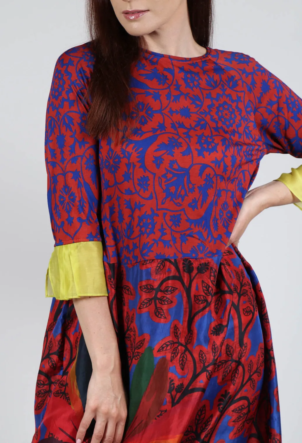 Dress Poppy Classic and Cuffs Blossom in Red
